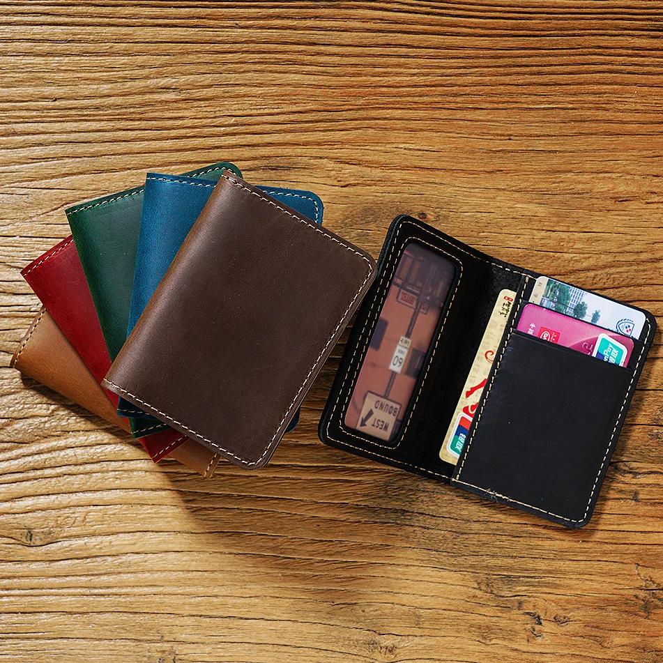 Credit Card Holder for Men Bank Cards Holders Genuine Leather Wallet Mini Money Clips Business Luxury Women Small Purse Pouch