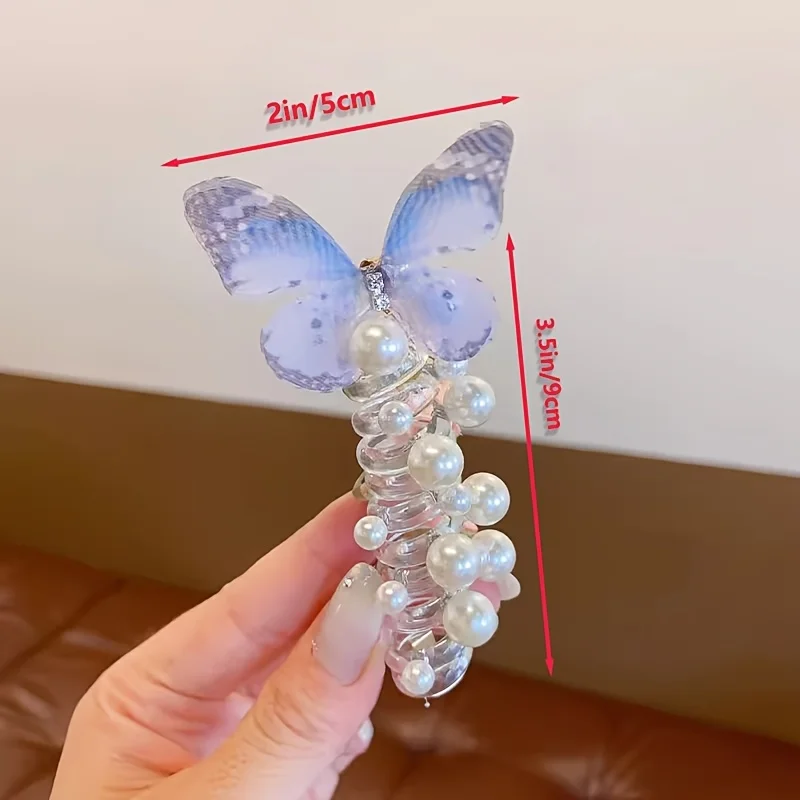 2 Stück skurrile Schmetterlings-Mesh-Stirnbänder für Mädchen, Haarschmuck für den täglichen Gebrauch, Partys, Stirnband, elegantes Haargummi – Detail 1