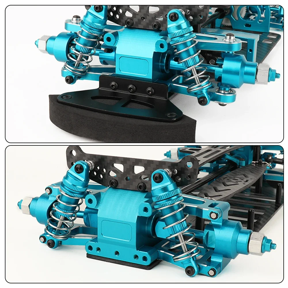 Metal Alloy & Carbon Fiber Frame Chassis with Shock Absorbers Belt Drive For Tamiya TT01 TT-01 1/10 RC Car Upgraded Parts