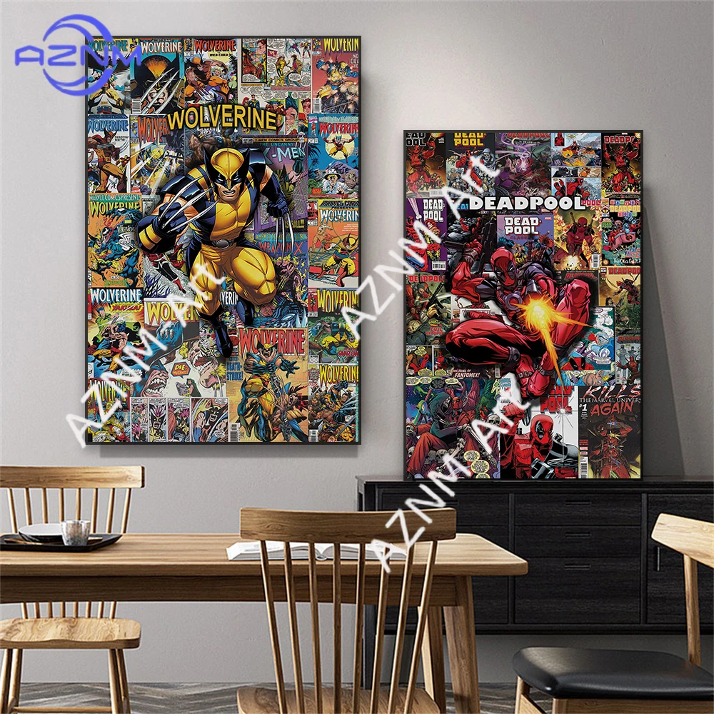 Deadpool Wolverine Poster Disney Film Comic Kunstdrucke Venom Leinwandgemälde Thor Wandkunst Deko Kunstwerk Heim Raumdekoration