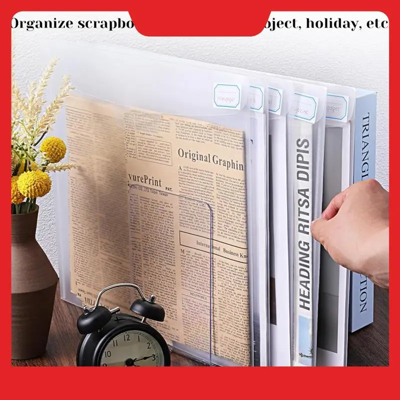 Clear Plastic Scrapbook Paper Storage Organizer,With Sticky Index Tabs Cardstock Holder For Scrapbook Vinyl