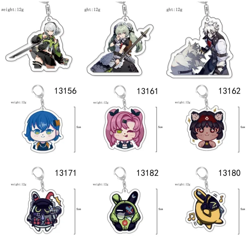 

New Game Zenless Zone Zero 6CM Key chain Nicole Demara Billy Kid Von Lycaon Acrylic keyring Model Plate Cosplay Desk Decor Gift