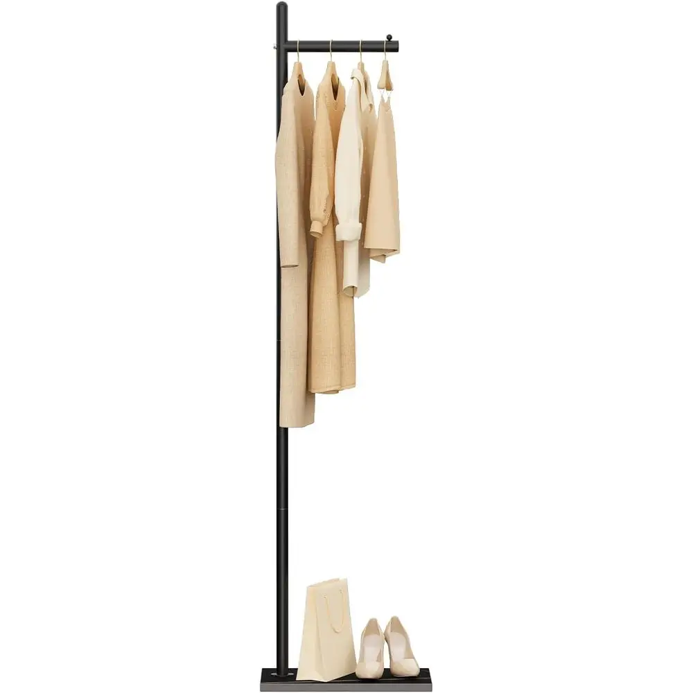 

Металлическая вешалка для одежды, напольная вешалка-стойка с основанием в виде скалы, L-образная напольная вешалка, подходит для спальни, прихожей, E