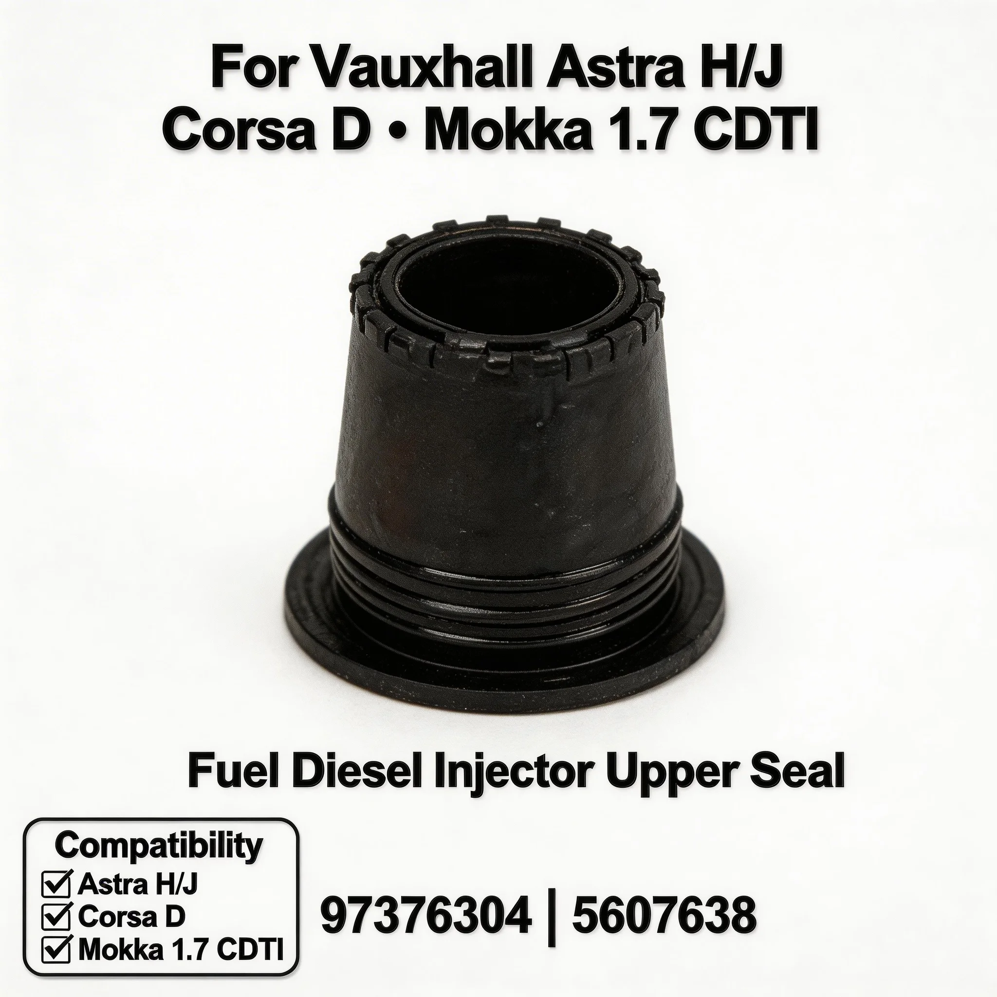 Inyector de combustible diésel para coche, sello superior, fácil instalación, reemplazo directo para Vauxhall Astra H/J Mk5 Mk6 Corsa D Mokka 1,7 CDTI