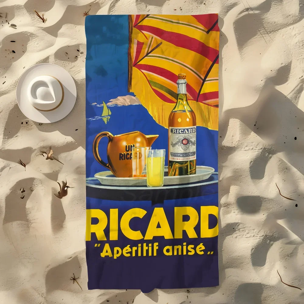 R-Ricard Beer Cool Towel Soft Pool Gift For Travel Gym Shower Camping Quick Dry Sports Large Beach Towel