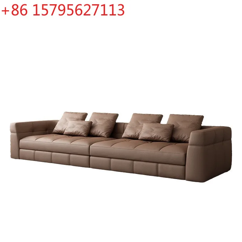 

Blaze sofa large flat-floor villa sofa light luxury living room large apartment first layer leather