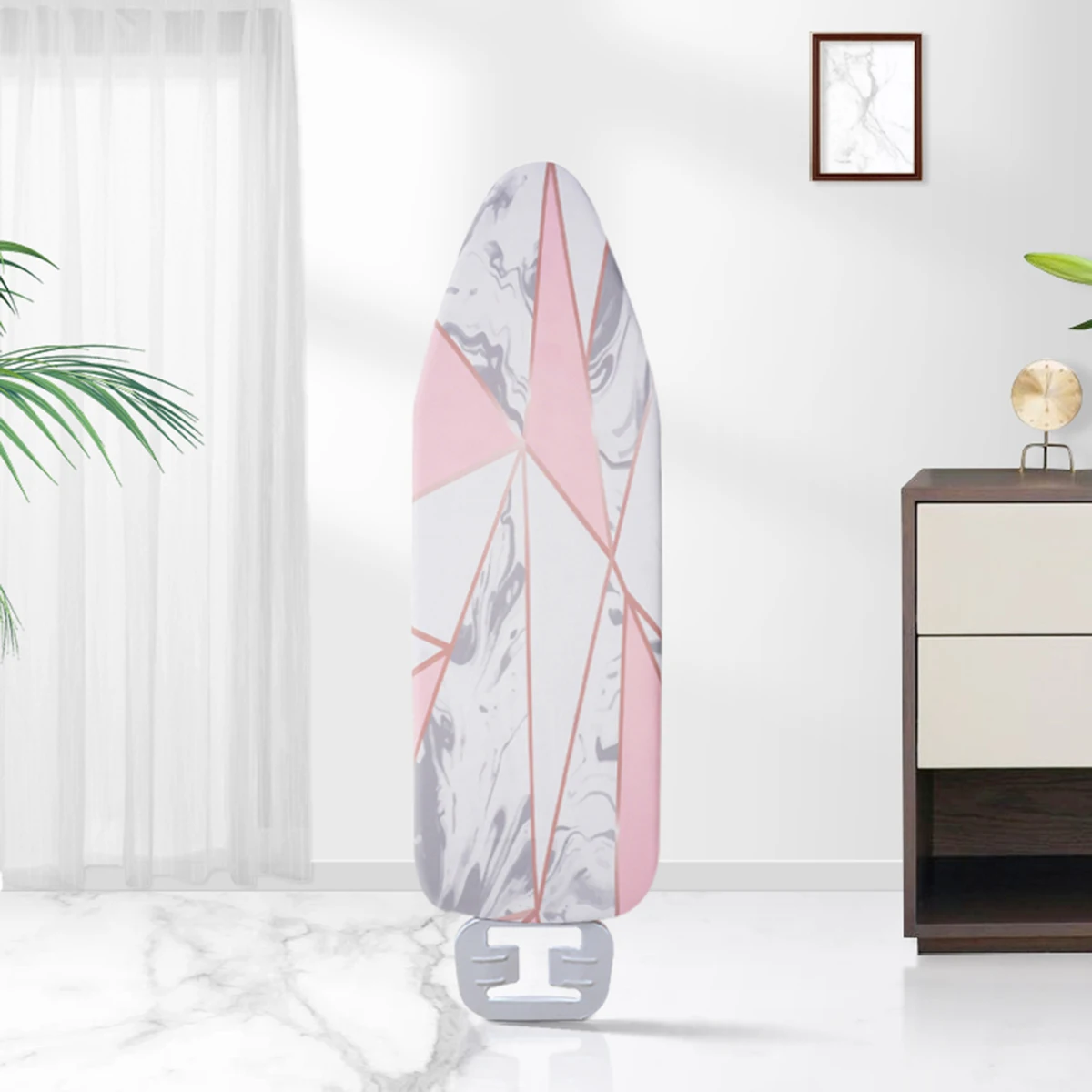 Marble printed ironing board cover is resistant to scorching, ultra thick cotton iron cover, with padded heat reflective heavy-d