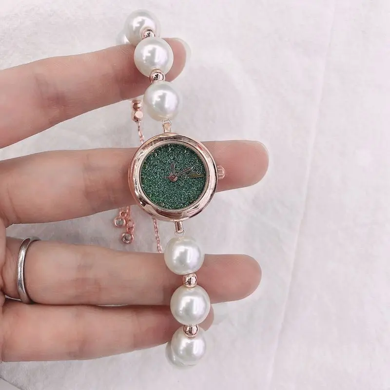 Romantic Style Quartz Women Watch Fashion Pearl Ball strap Elegant Dress Girl Wristwatches Female Clock