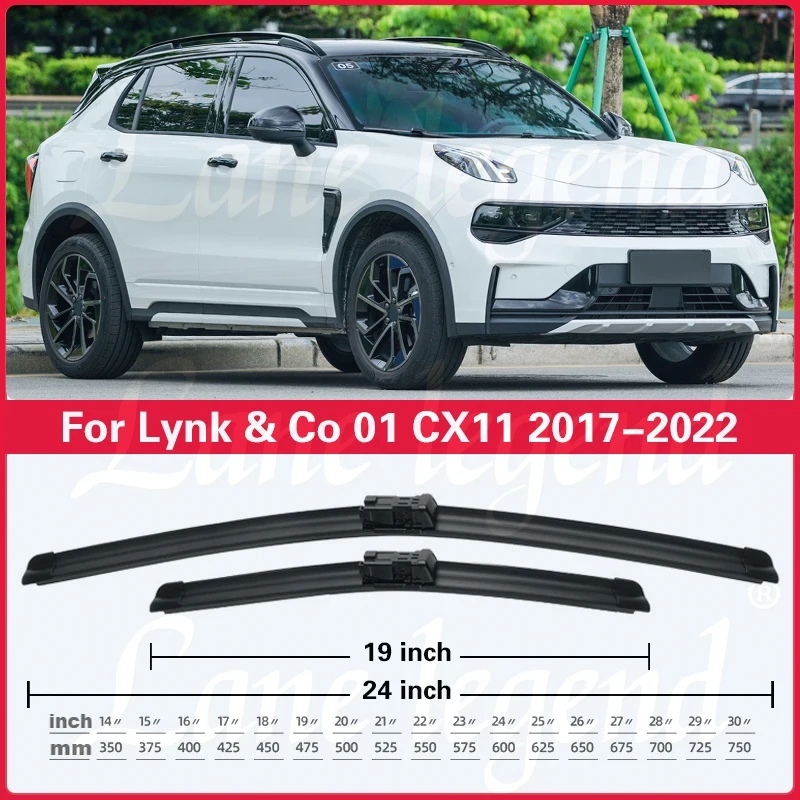 For Lynk & Co 01 CX11 2017 2018 2019 2020 2021 2022 Car Front Rear Wiper Blades Windshield Windscreen Clean Window Accessories