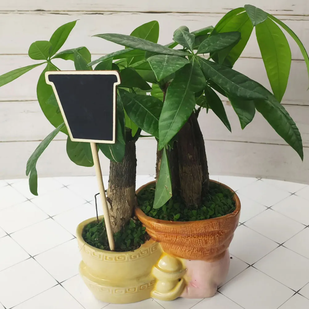 30 pcs Plant Signs Mini Chalkboards Wood Topper Decorative Craft Reusable Garden Label Planter Markers