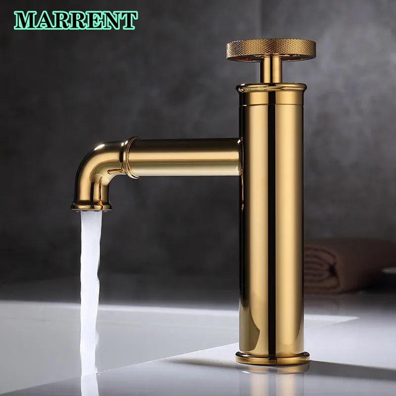 

NEW-Retro Industrial Basin Faucets Quality Brass Hot Cold Bathroom Mixer Tap Single Handle Contemporary Bathroom Basin Faucet