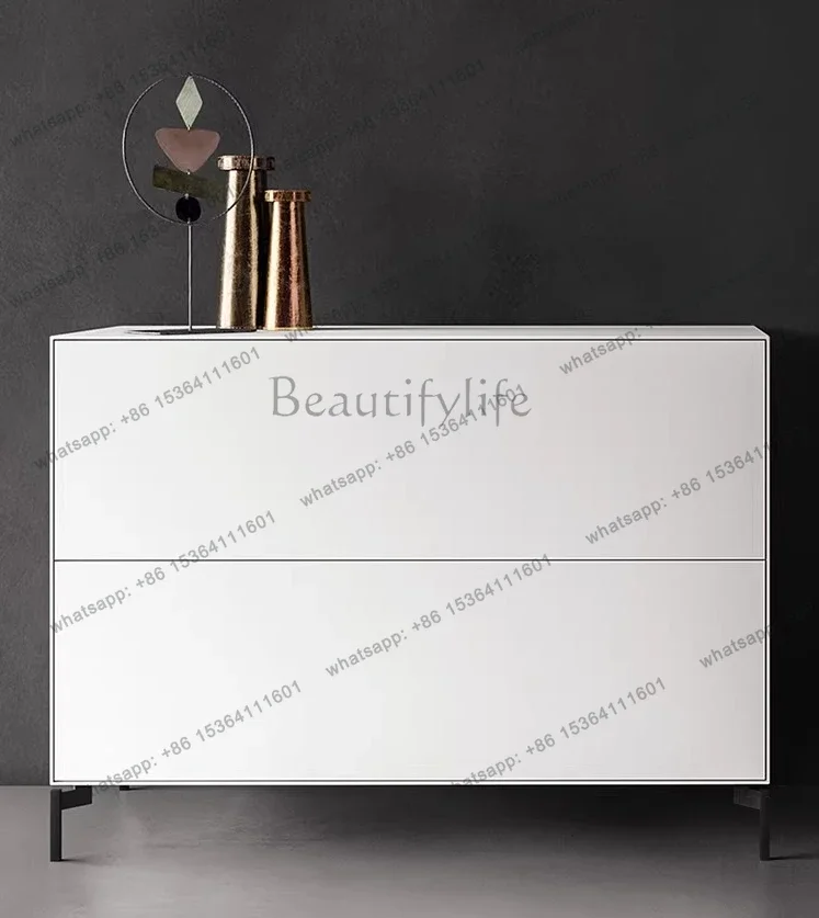 FGItalian minimalist paint light luxury bedroom storage drawer cabinet bedside living room locker complete