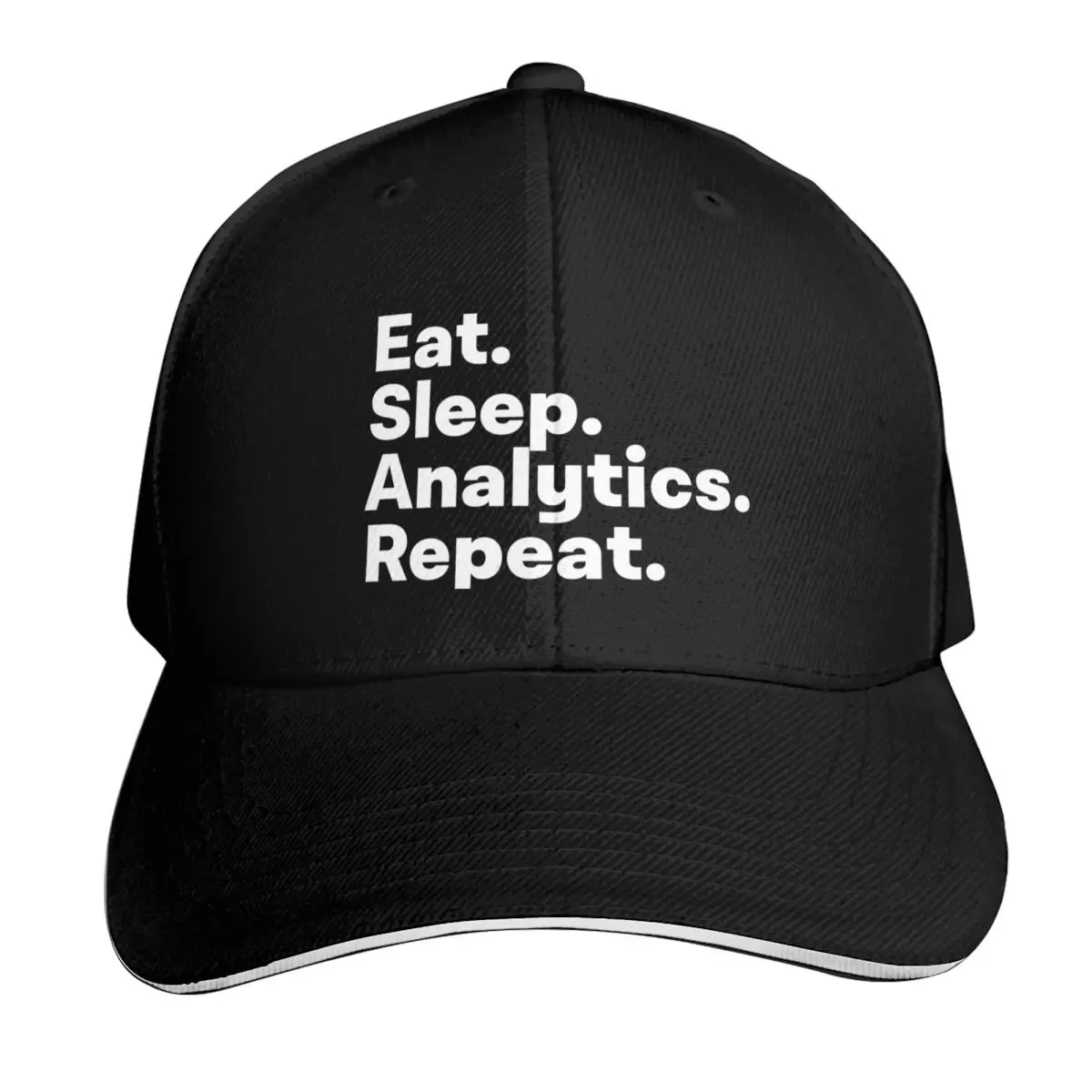 

Eat Sleep Analytics Repeat Baseball Cap Rugby Dropshipping Sun Hat For Children Beach Bag Men's Hats Women's
