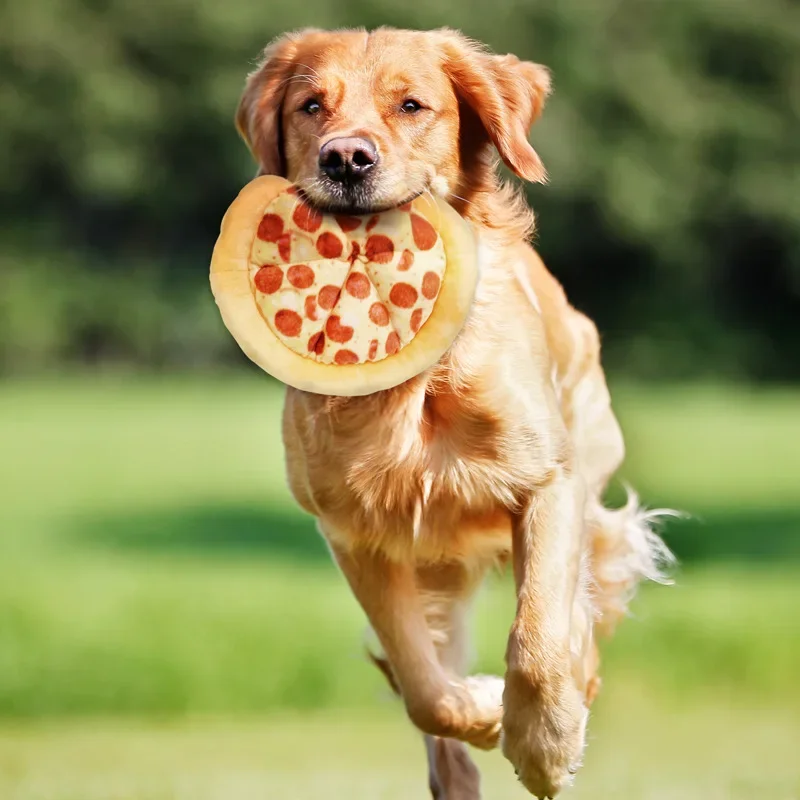 Pet Simulation Pizza Dog Toy Pet Plush Sound Paper Interactive Toy Pet Supplies Interactive Dog Toys Dog Accessories