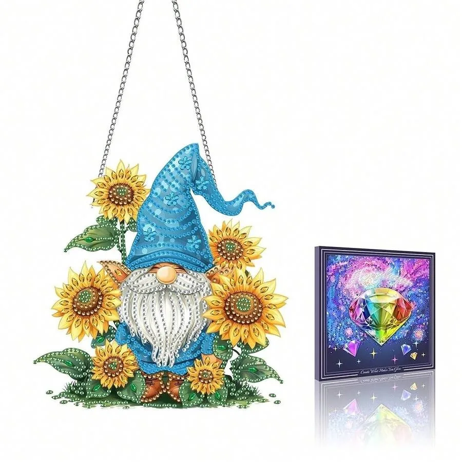 

VAIIEYO Dwarf Gno 1me Diamond Art Hanging Ornament Sunflower Diamond Painting Suncatchers Window Hanging Kit With Chain 7.5x7.5