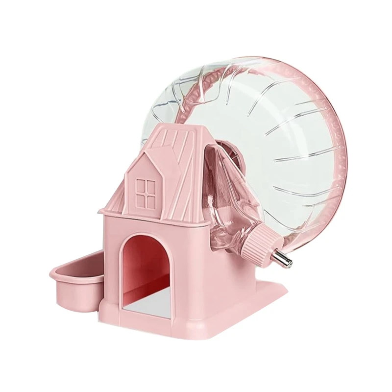 

4 In 1 Quiet Hamster Exercise Wheel, Multi Functional Hamster House With Running Wheel, Water Bottle, Food Bowl