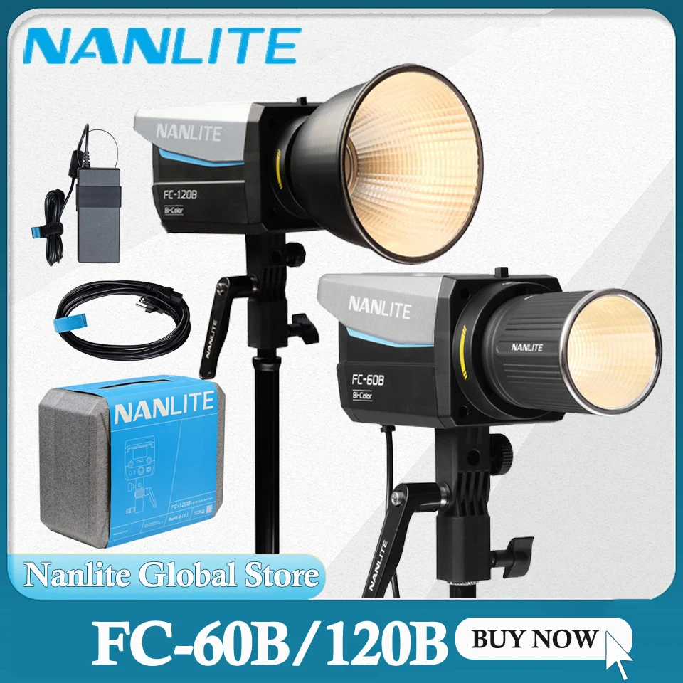 Nanlite FC-60B FC-120B Bi-Color LED Spotlight 2700K-6500K Ph