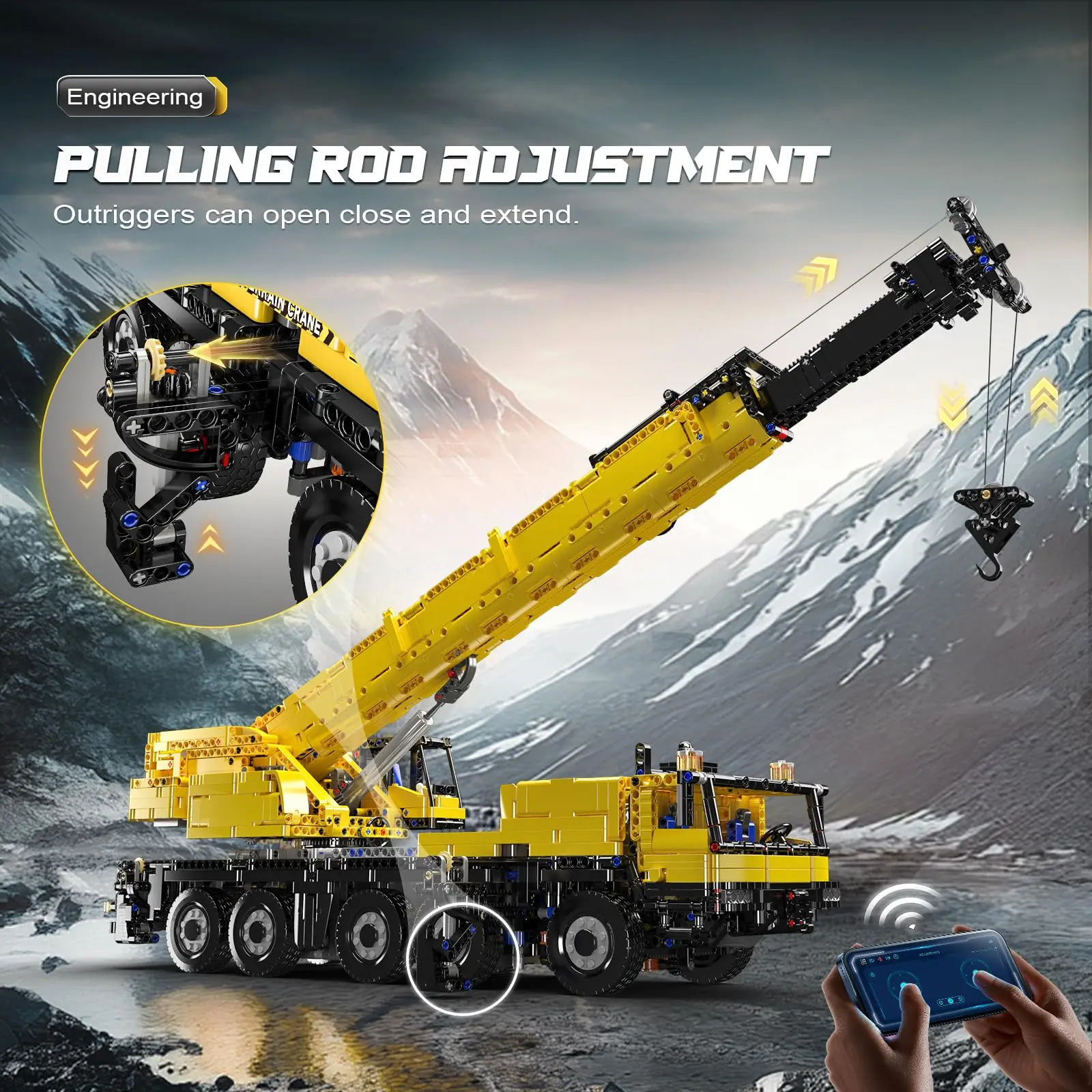 قالب الملك 17073 17074 ألعاب السيارات التقنية التحكم عن بعد LTM 1110 رافعة بنة تجميع شاحنة الطوب مجموعة أطفال هدية #5