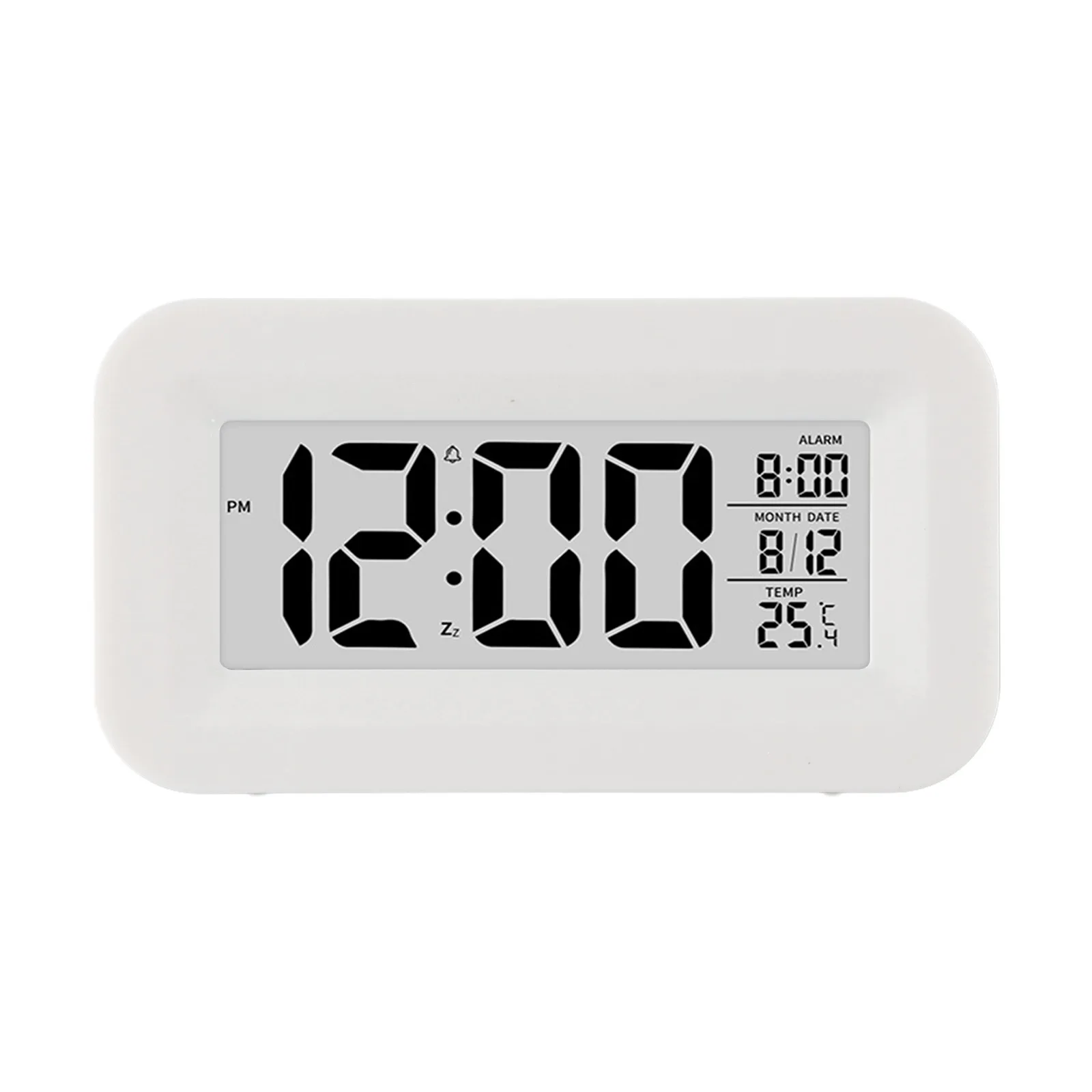 LCD Alarm Clock with Temperature Detector Large Screen Display Multiple Alarms Vibrant Color Options Gradual Alarm Sound