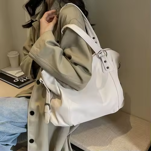 Women's Large Capacity Shoulder Casual Tote Bag Laptop Roomy Handbag Soft Leather Crossbody Business Black Big Bag A4 Sac A Main - Image 4