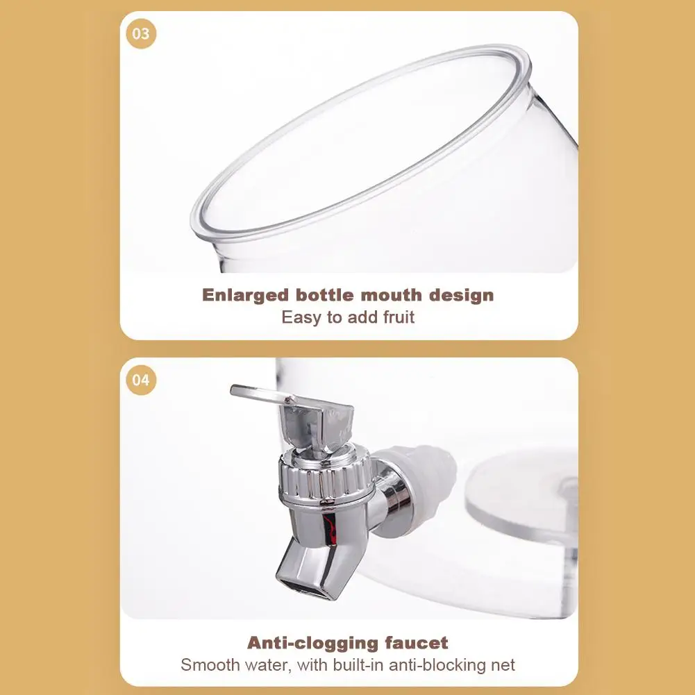 

Чайник для холодной воды большой емкости с краном, портативный летний чайник большой емкости, контейнер для жидких напитков, стеклянная бутылка