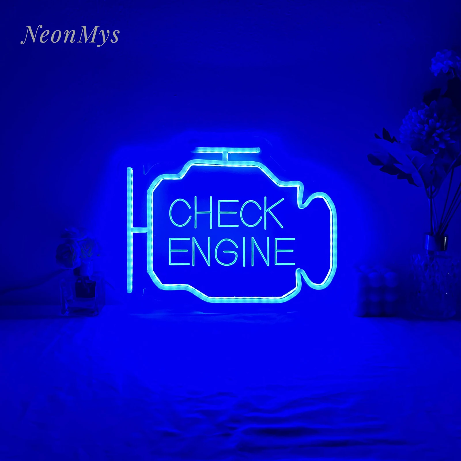 

Check Engine Neon Sign Auto Room Garage Repair Shop Wall 3D Carved Decor Bar Party Club Luminous Atmosphere Lamp USB Power