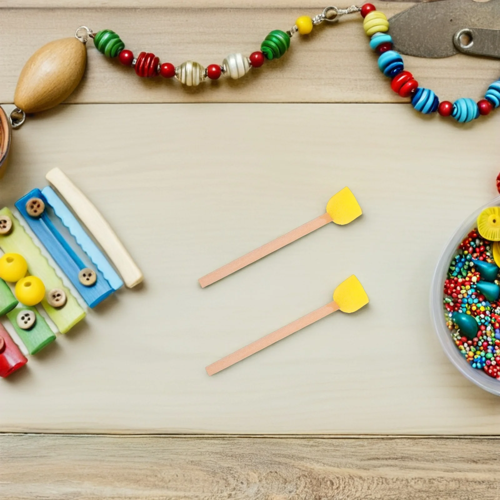 80pcs Round Sponge Painting Brushes 3Inch Wooden Handle Art Tools Craft Activities Classroom Supplies Reusable Paint