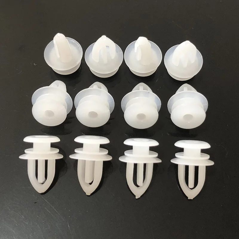 50 Uds. Clips de Panel embellecedor de espejo de ala triangular Tweeter de coche remaches de sujeción automática de plástico para Opel Vauxhall Corsa Astra Ford agujero de 7mm