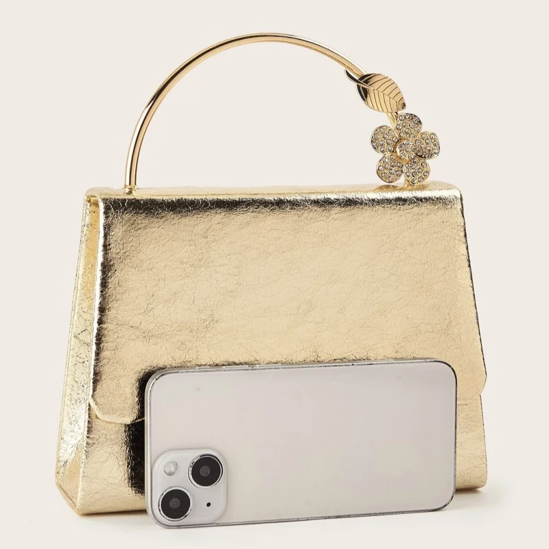 Elegante luxe getextureerde avondclutch Glanzend metallic Prachtig Stijlvol Compact Chic Formeel Prachtig voor dinerfeestbanket