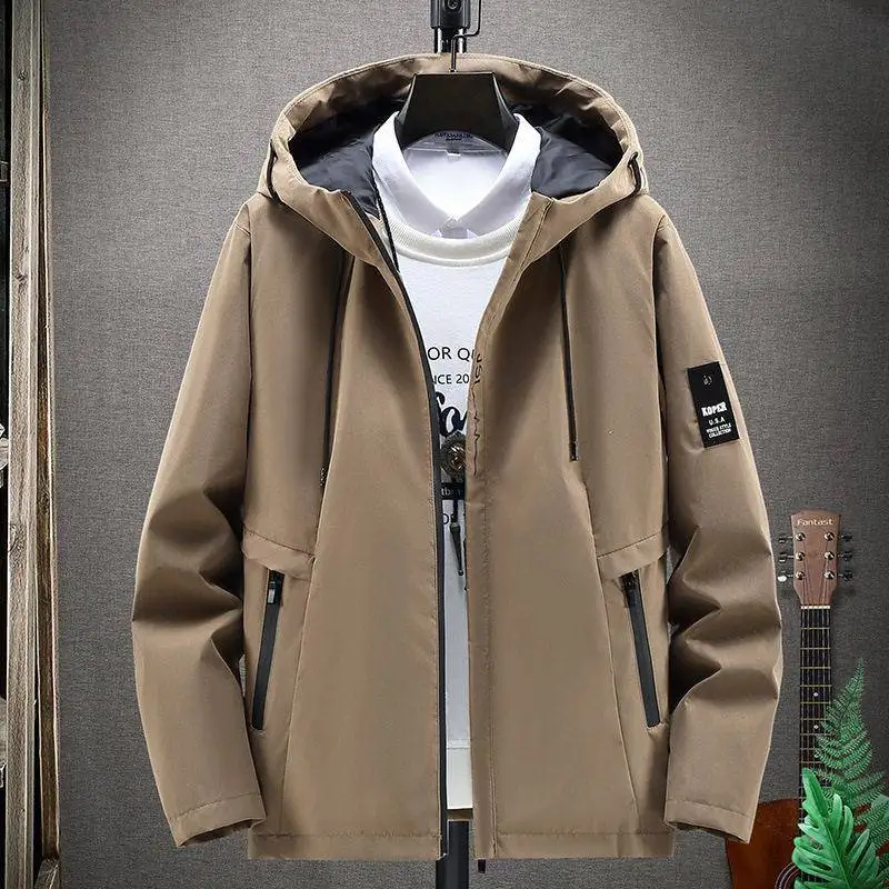 

Loose Fit Spring Autumn Thin Hooded Casual Jacket Trendy Middle Youth Student Coat Upper Body Yang Jing Brand CleanFit Style