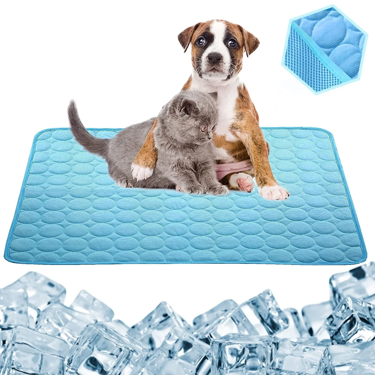 

Dog Cooling Mat Breathable Blanket Ice Silk Pads Washable Cushion Indoor Seat Prevent Sunstroke Cool Soft Dog Bed Summer Pet Mat