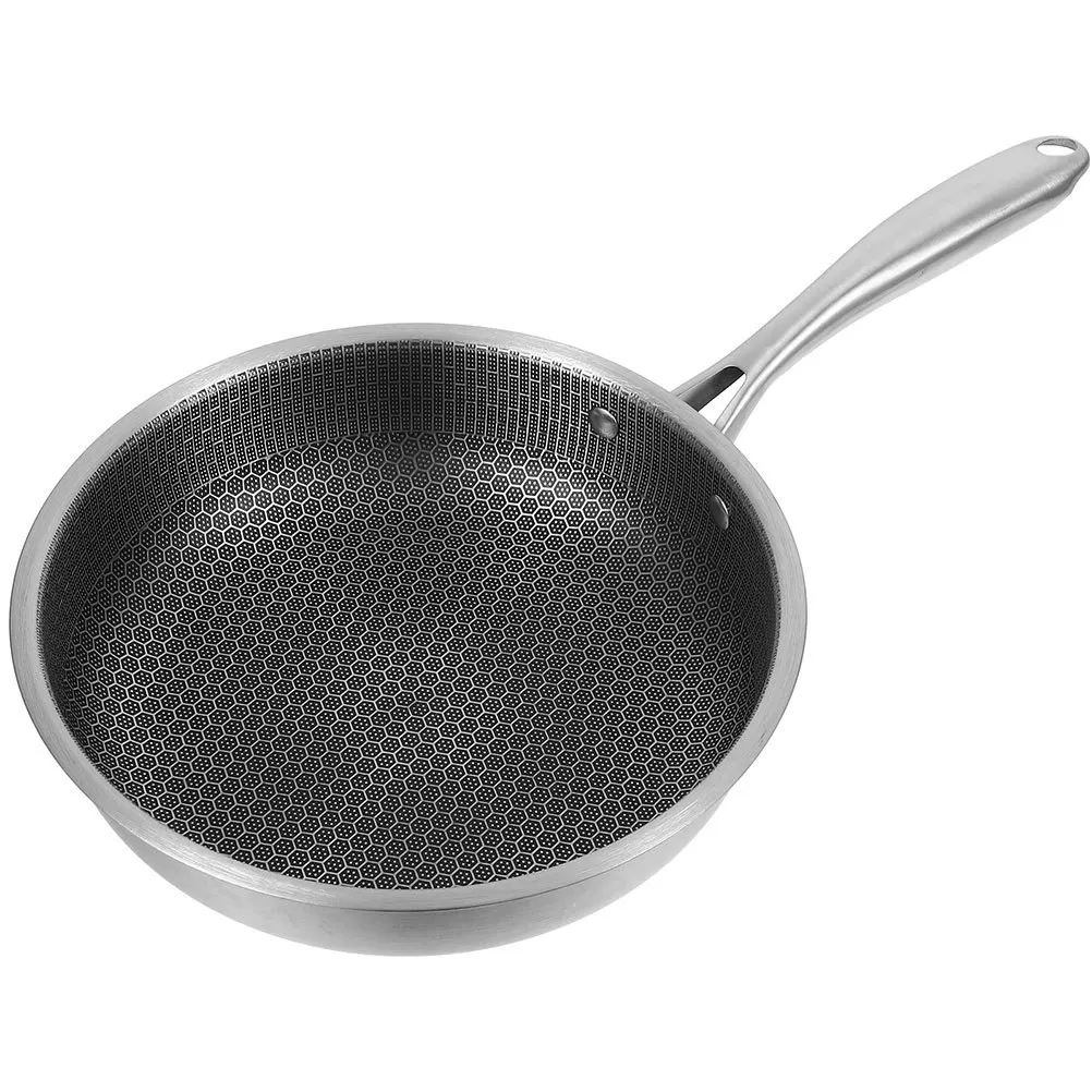 

Stainless Steel Honeycomb Frying Pan 20Cm Nonstick Dishwasher Oven Safe for Eggs Steaks All Cooktops Fry Pan Stainless Steel