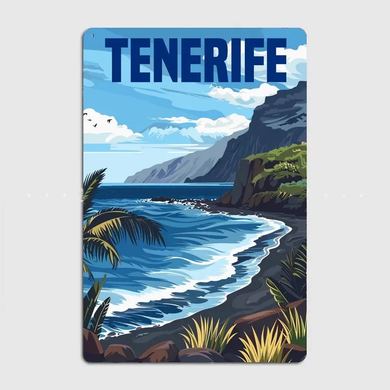 Tenerife Island Spain Travel Scenic Spot Poster Metal Plaques Tin Sign Home Decor Room Decoration
