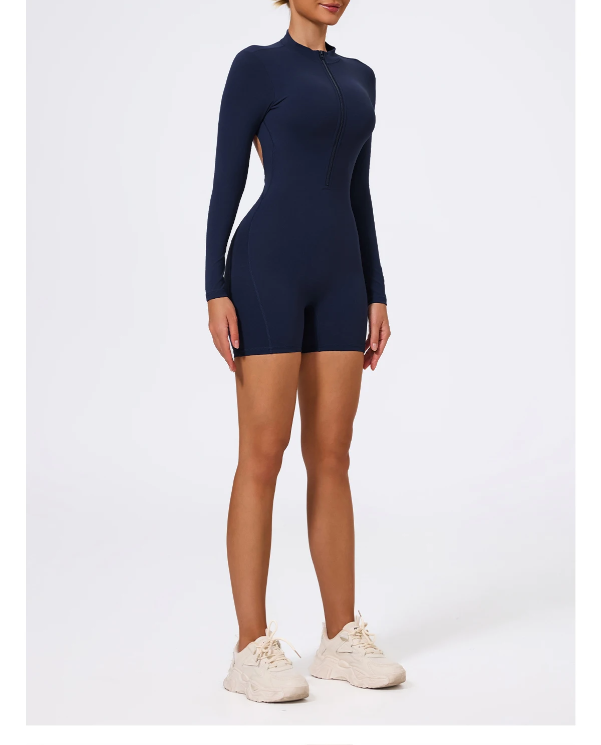 Ctenkevet Sommer Halb-Reißverschluss Frauen Gym Overall Weibliche Im Freien Atmungsaktive V Zurück Active Gesäß Lift Sport Outfit Für Frau – Detail 21