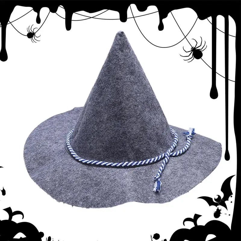 2024 topi penyihir Halloween pesta dewasa hitam menunjuk merasa Oktoberfest topi penyihir topi pesta dansa Masquerade pesta berdandan