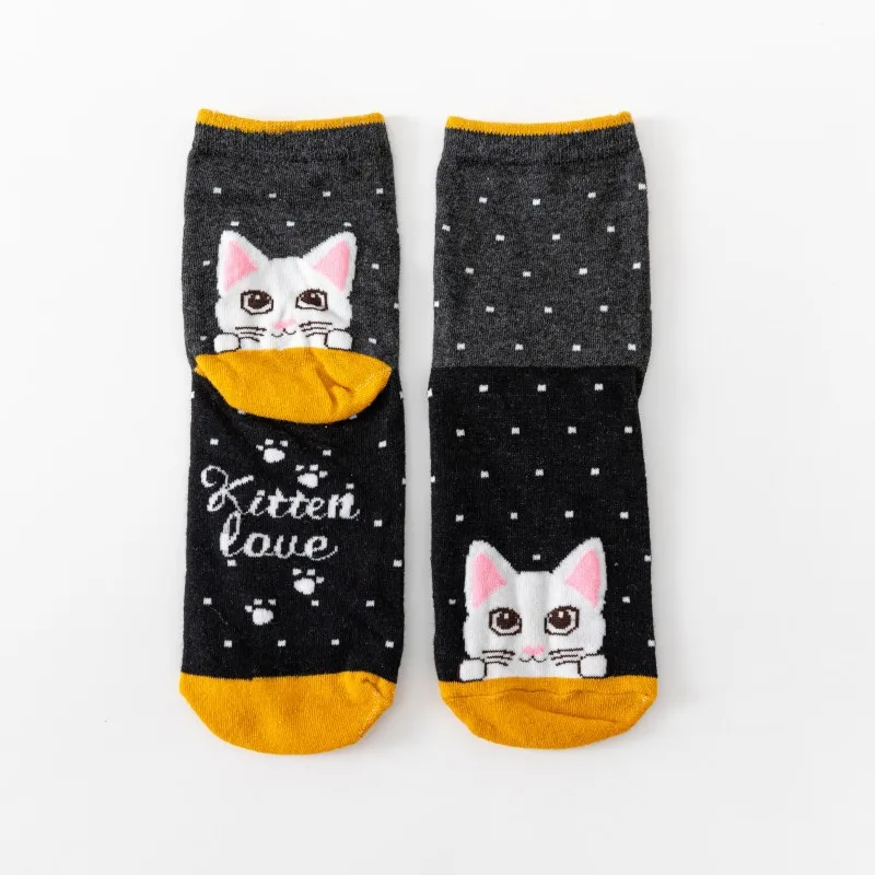 5 أزواج من جوارب القطط المضحكة على شكل حيوانات للنساء هدية