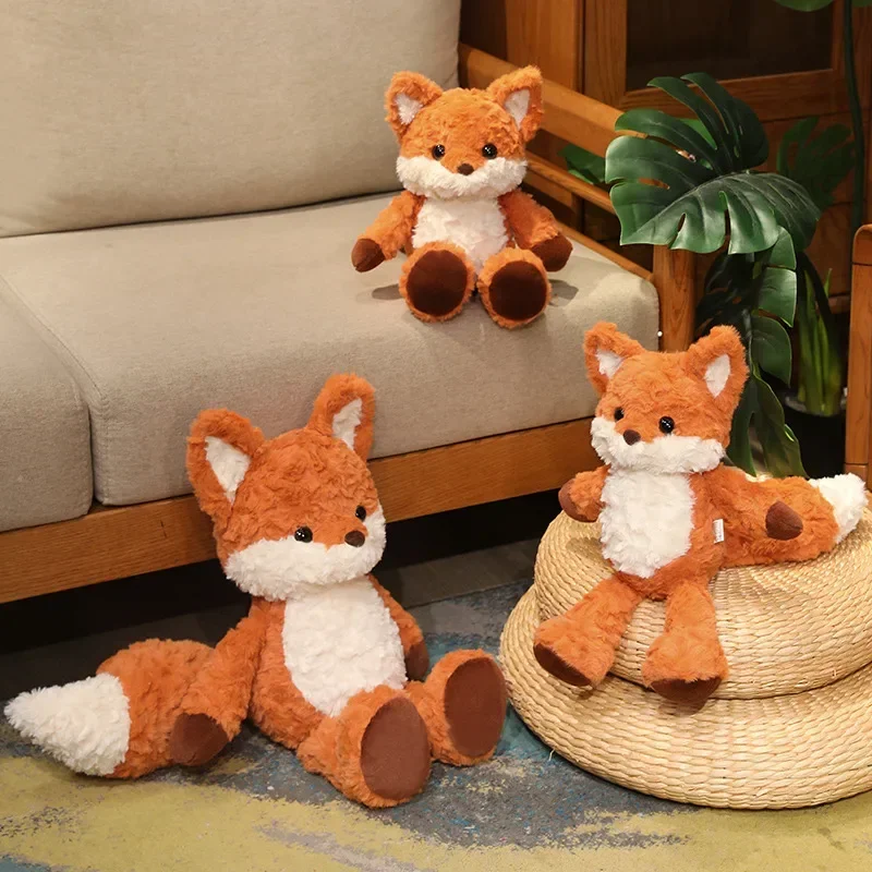 35/50cm New Kawaii Fox Plush Toys Cartoon Stuffed Animal Lovely Soft Cuddly Baby Plushie Doll Toy for Girls Gift Decor