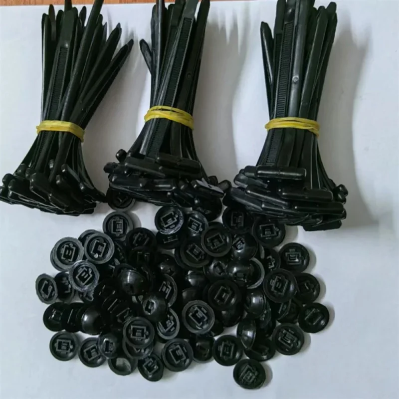 Nylon Universal Cable Tie Buckle-Heavy Duty Zip Ties Holder With Pin & Button Design Plastic Cable Ties Tool Fasteners Car Body