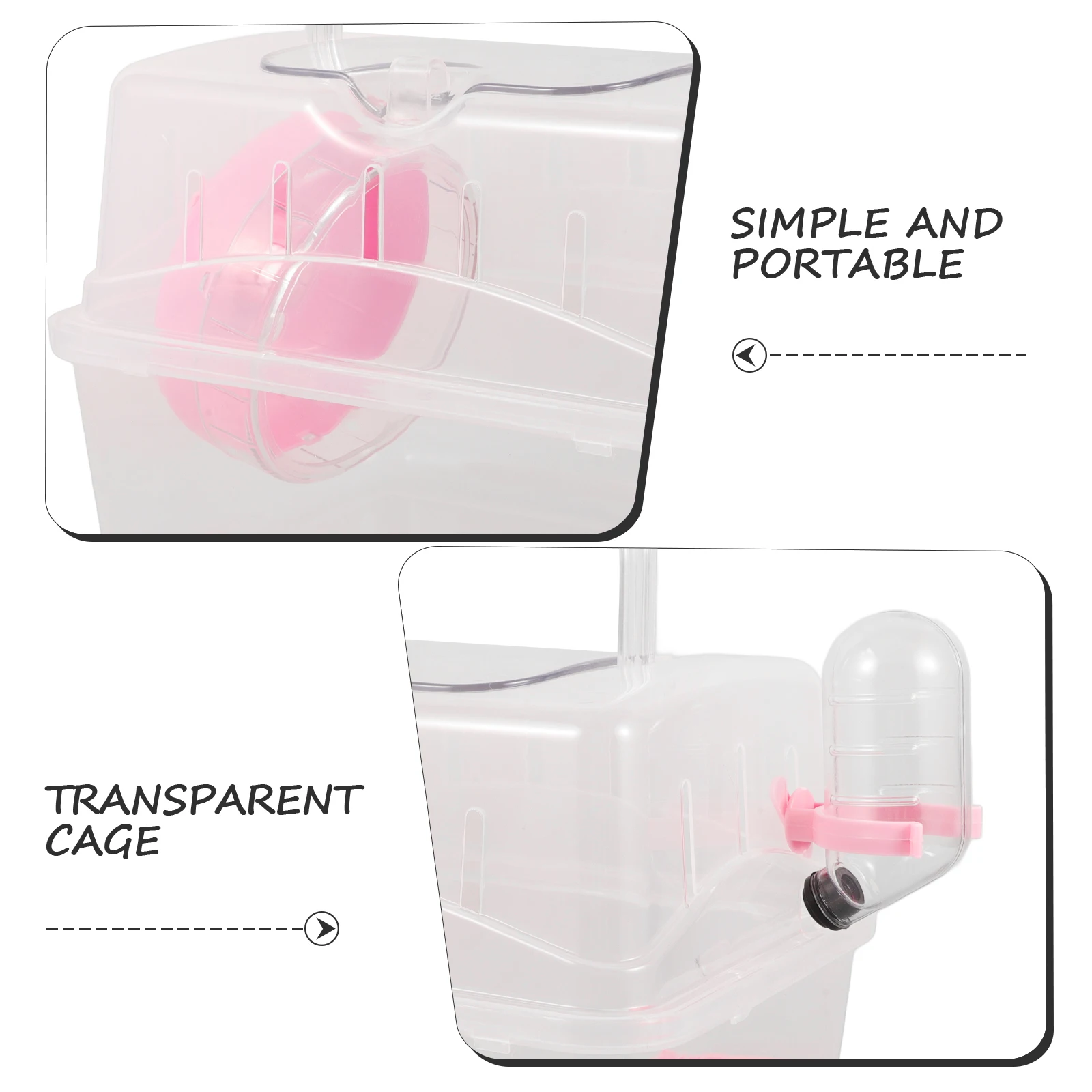 

Panoramic Small Garden Cage Transparent Durable Portable Hamster Travel Box Guinea Pig Carrier Small Animal Case