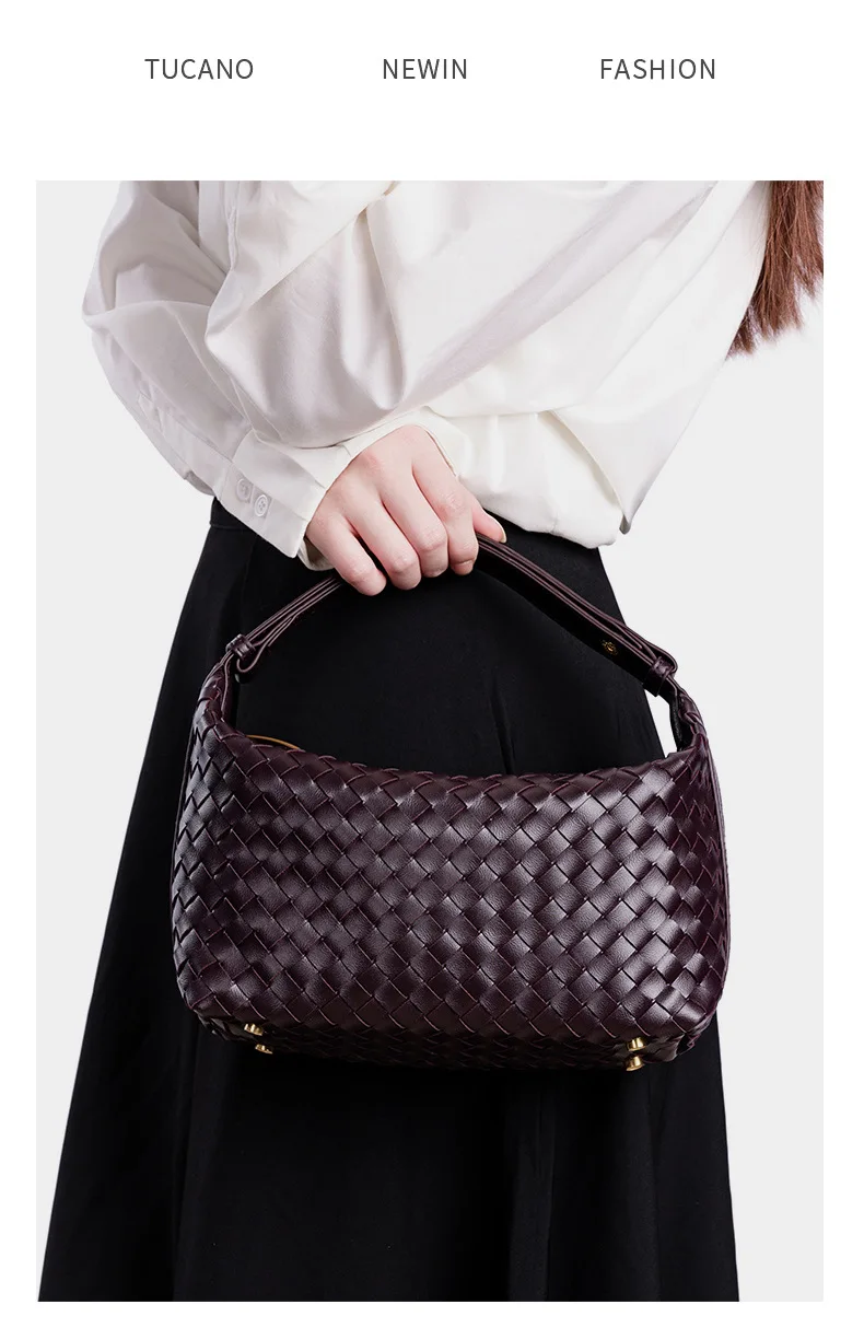 Beliebte Handgewebte Damenhandtasche, Lässige Modische Schulter-Lunchbox-Tasche, Unterarm-Handtasche für Damen – Detail 3