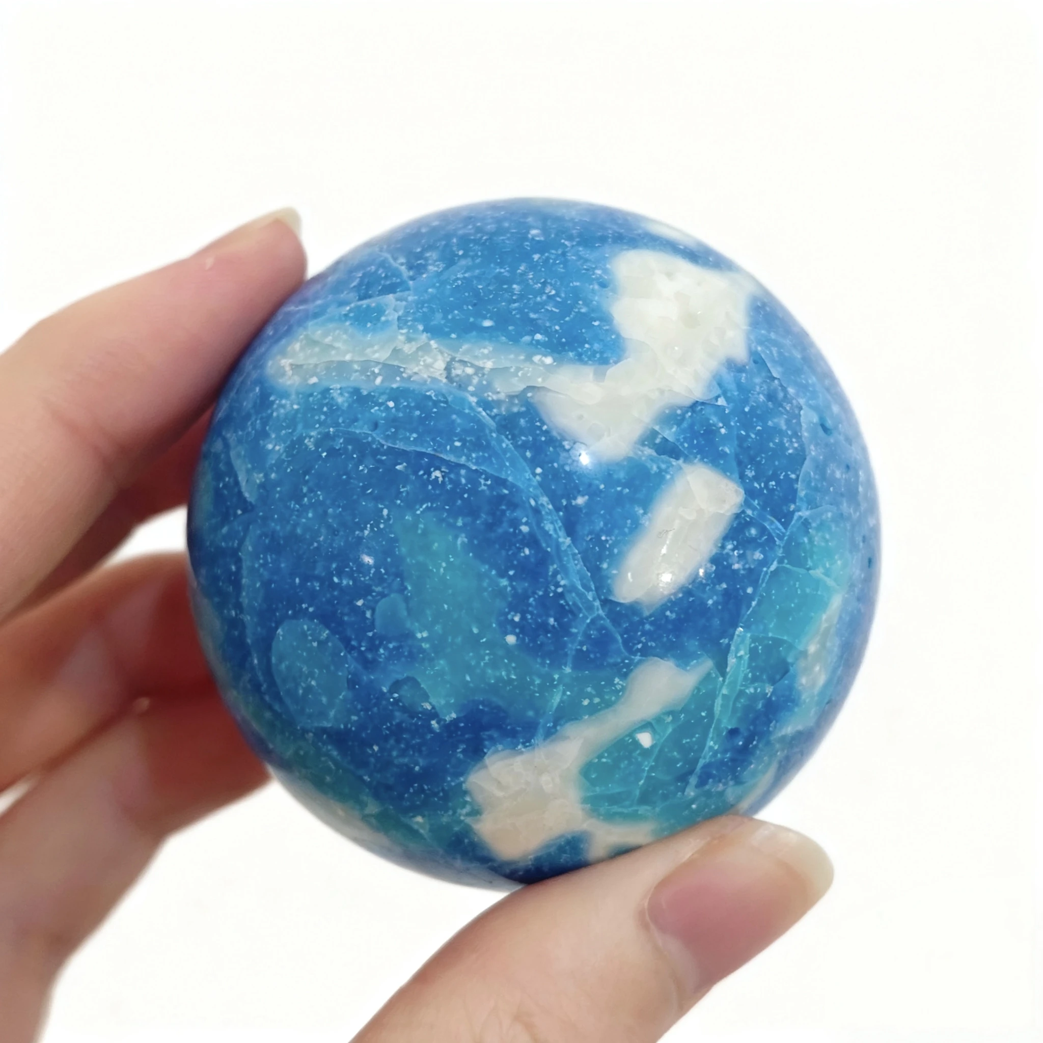 

1 шт. Доминиканская ларимарская сфера, кварцевый шар с синим и белым мрамором, домашний декор в богемном стиле, идеальный праздничный подарок на отдых
