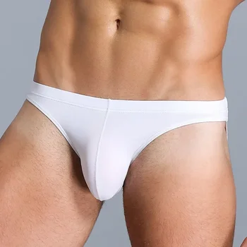 1pc New Men's Sexy Soft Briefs Low-waist U-convex Pouch Panties Solid Color Underwear Male Brief Underpants