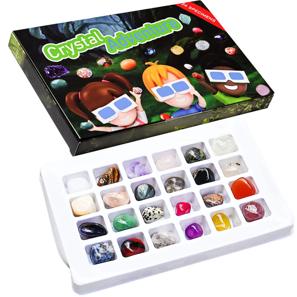 24 يوما عيد الميلاد العد التنازلي التقويم كريستال تقويم القدوم الأحجار الكريمة الطبيعية بلورات هدايا عيد الميلاد عيد الميلاد تقويم القدوم