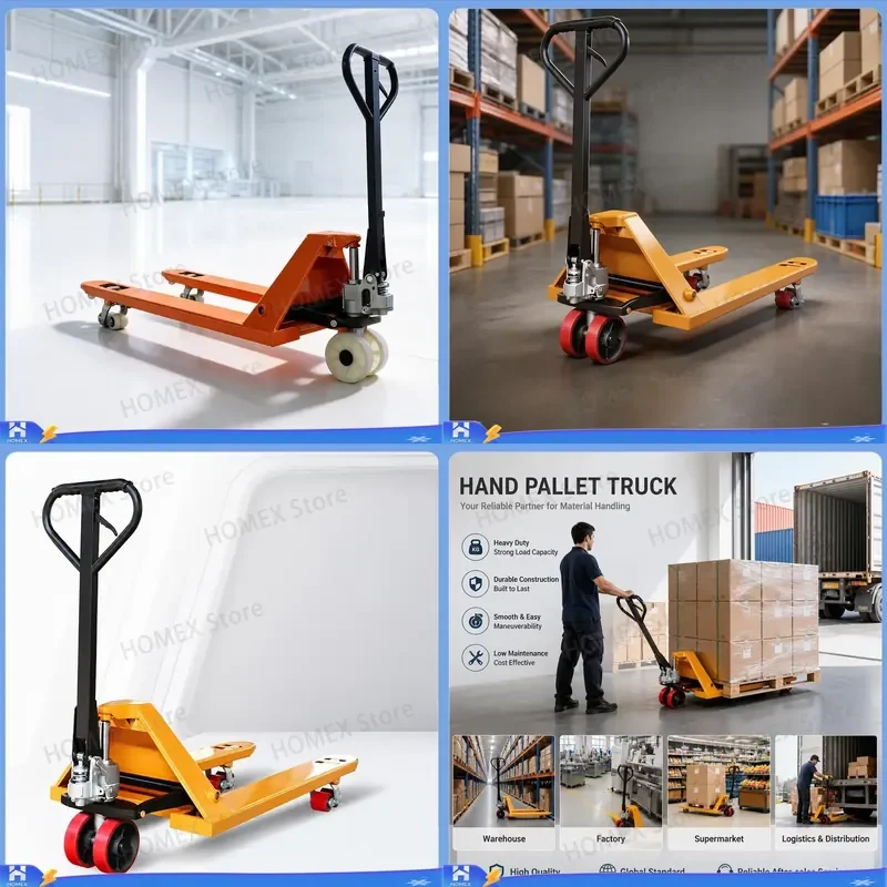 2000kg 3000kg Manual Pallet Jack Hydraulic Hand Truck Warehouse Fork Lift Trolley Nylon Wheel Material Handling Equipment
