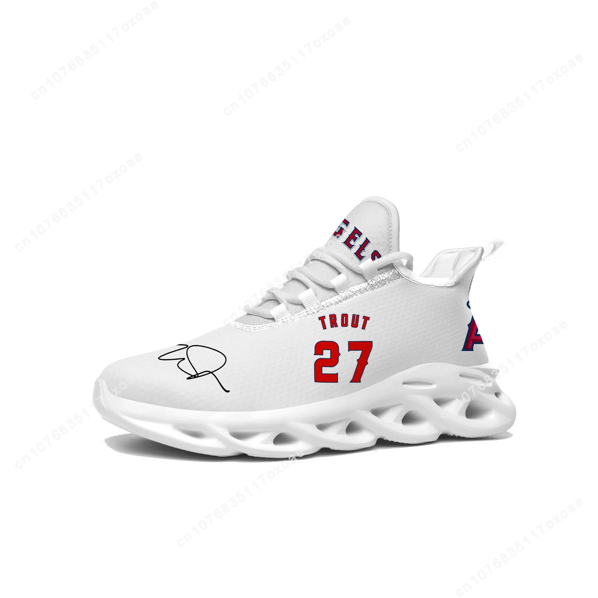 

Los Angeles baseball Flats Sneakers Mens Womens Sports Shoes Angels Mike Trout NO 27 America Mesh Footwear custom Shoe