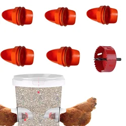 DIY Automatic Chicken Feeder Chicken Feeders No Waste Feed For Bucket Tank Barrels Bins Gravity Feed Kit Troughs