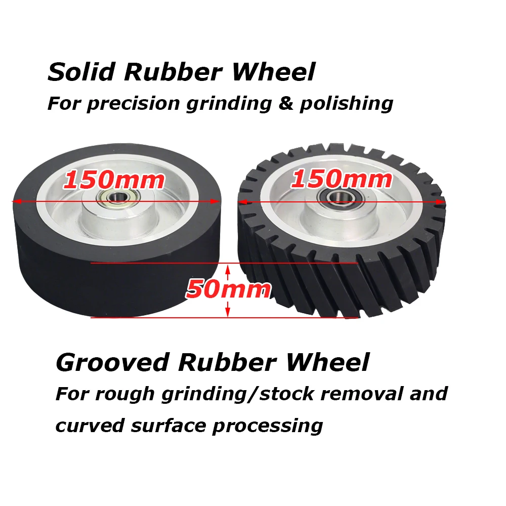 1 piece Dia.150mm*50mm Rubber Wheel Belt Grinder Contact Idler Active Wheel 6