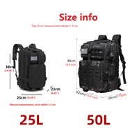 25L/50L Sturdy Nylon Waterproof Tactical Sports Trekking Fishing Hunting Camping Hiking Bag Backpack Outdoor Rucksacks - Image 6