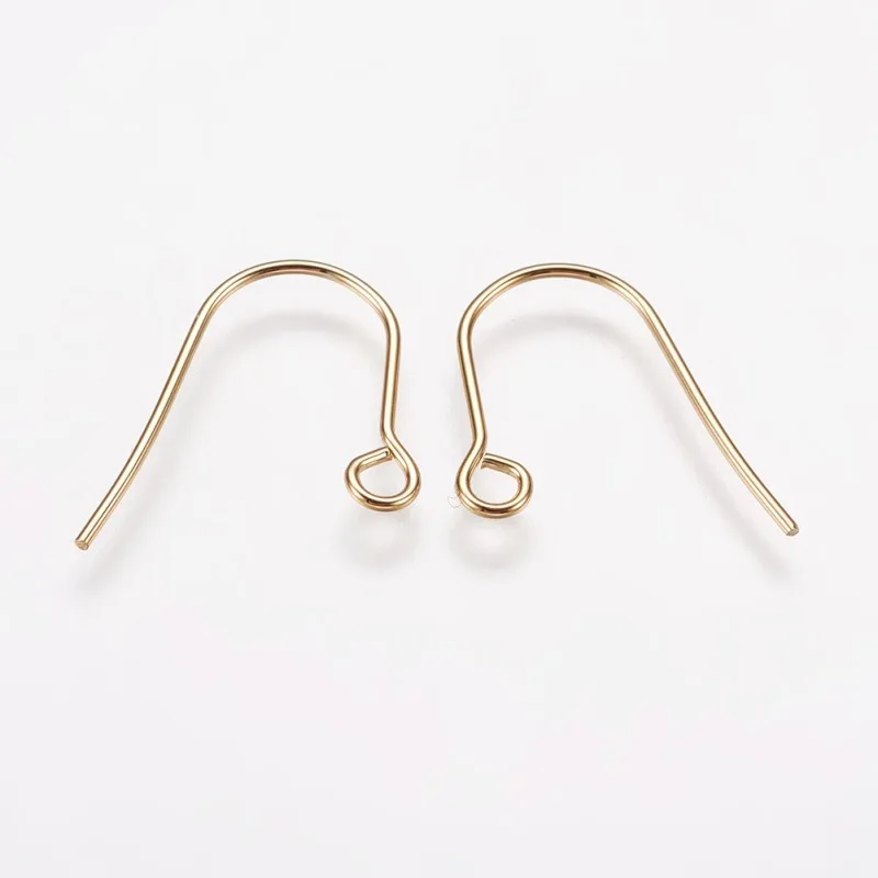 Ganchos para pendientes de acero inoxidable, alambre de oreja dorado claro con bucle para fabricación de pendientes DIY, 10-20 piezas