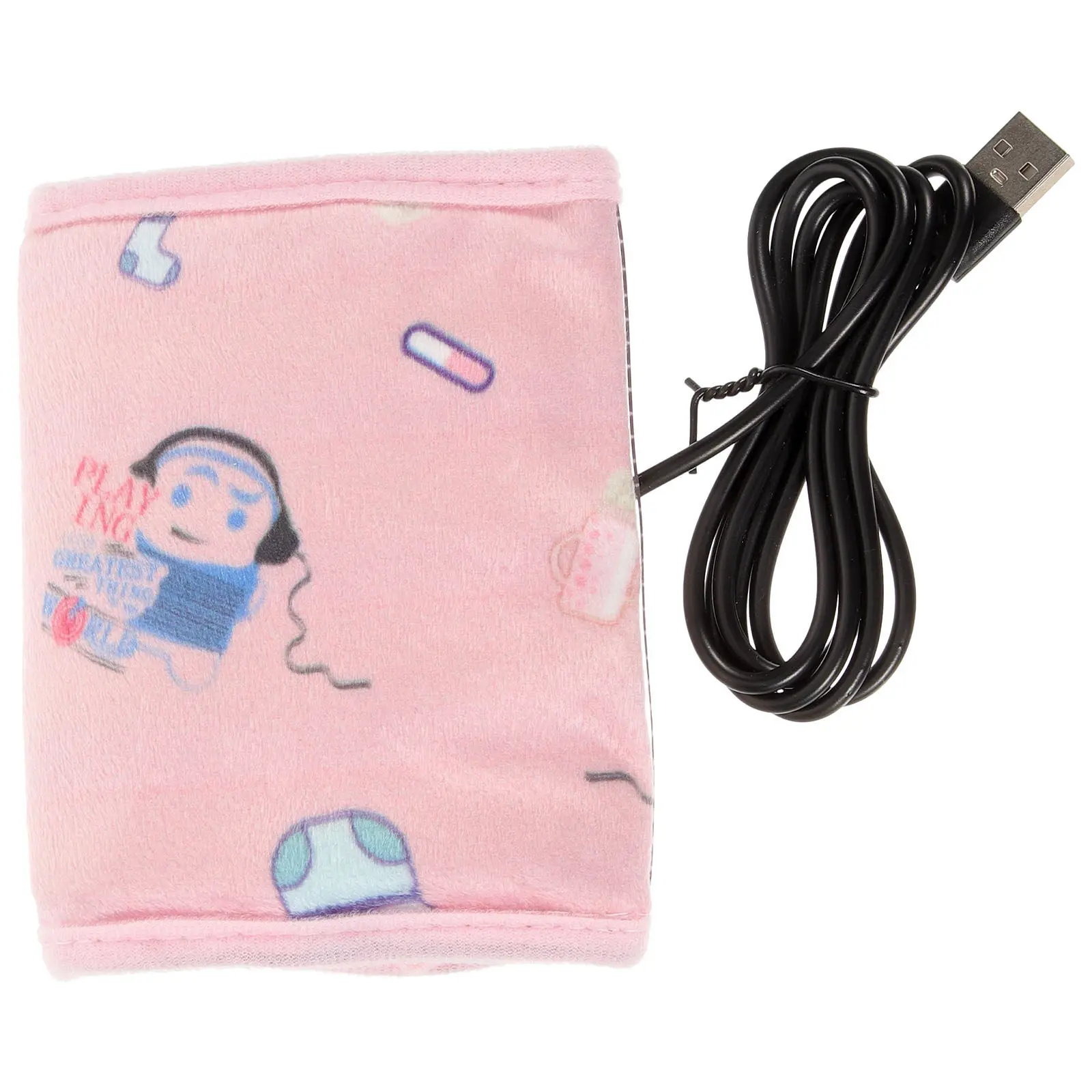 

USB Baby Bottle Warmer Cover Milk Bottle Heater Cover Portable for Travel Cars Cotton Cloth Insulated Protective